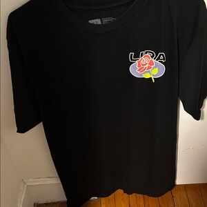 Lira Black Tee with Rose Graphic